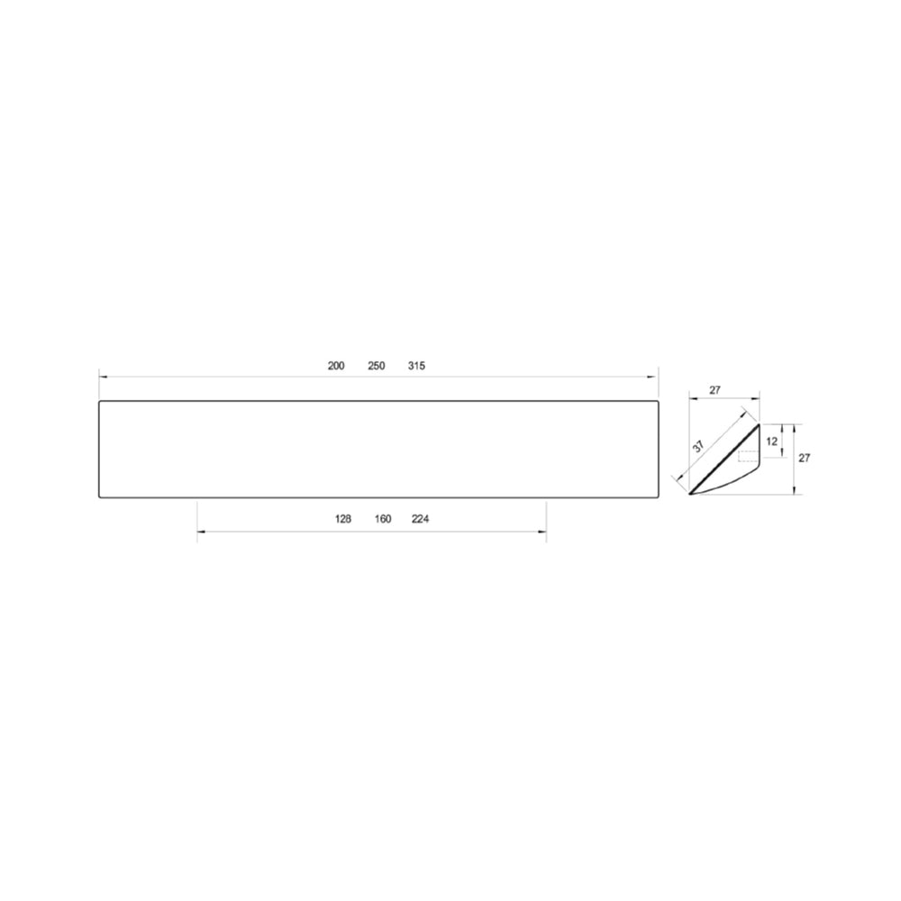 Kethy Chiselle Cabinet Handle L5542- Available in Various Finishes and Sizes