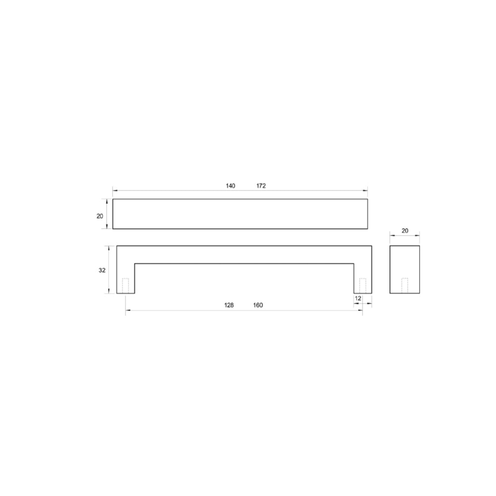 Kethy Bench Cabinet Handle L7480 - Available in Various Finishes and Sizes