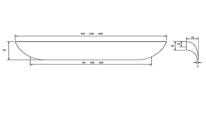 Kethy Archive Cabinet Pull Handle - Available In Various Finishes and Sizes