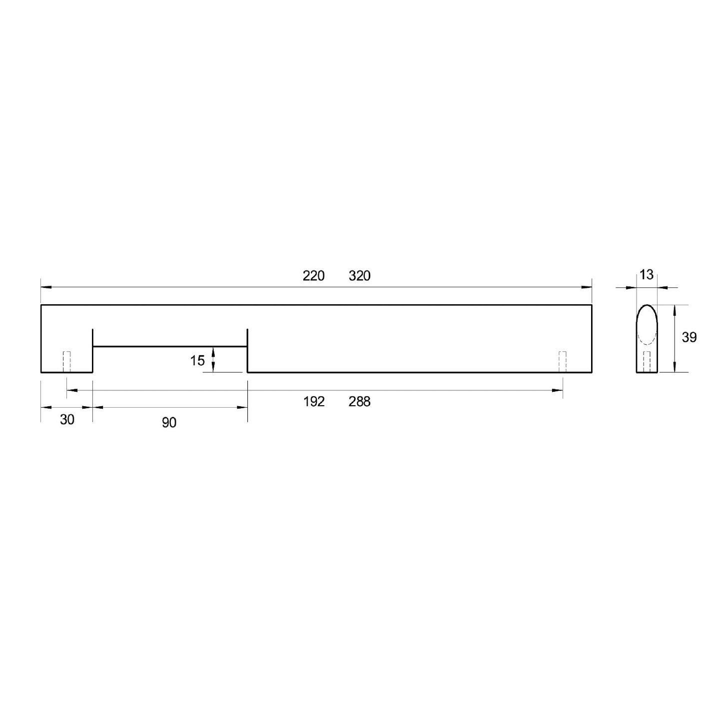 Kethy Astrid Cabinet Handle L7806 - Available in Various Finishes and Sizes