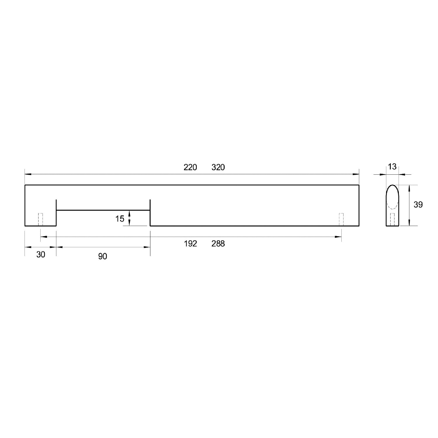 Kethy Astrid Cabinet Handle L7806 - Available in Various Finishes and Sizes