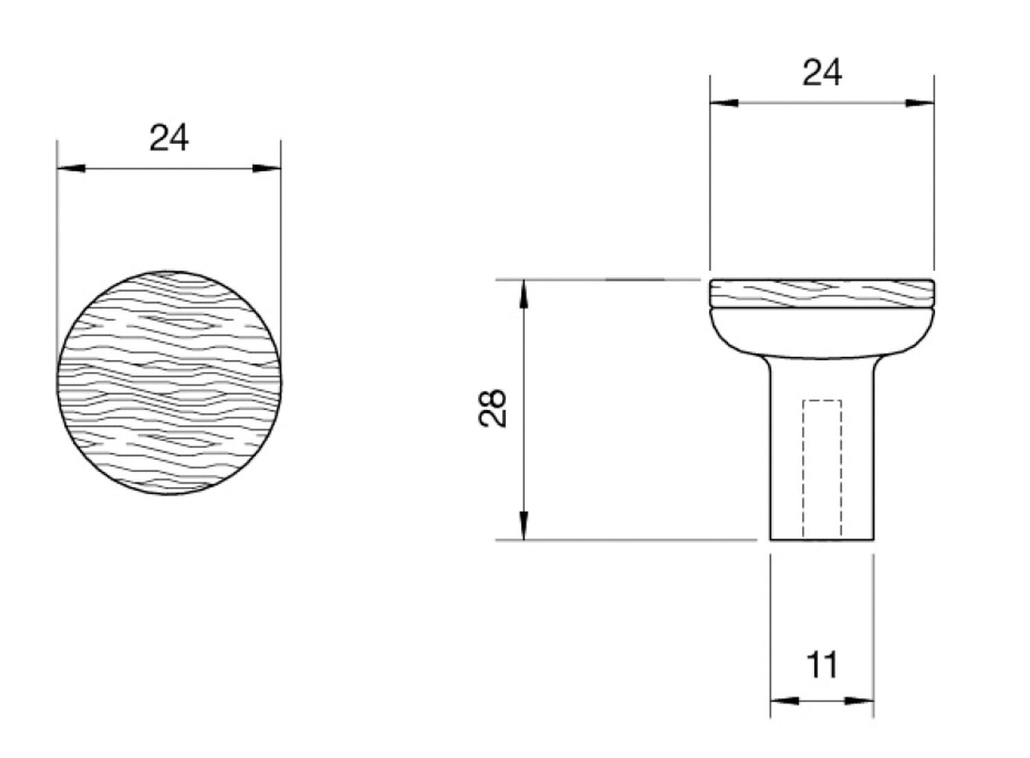 Kethy Hobro Cabinet Knob 24mm - Available in Various Finishes