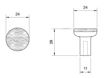 Kethy Hobro Cabinet Knob 24mm - Available in Various Finishes
