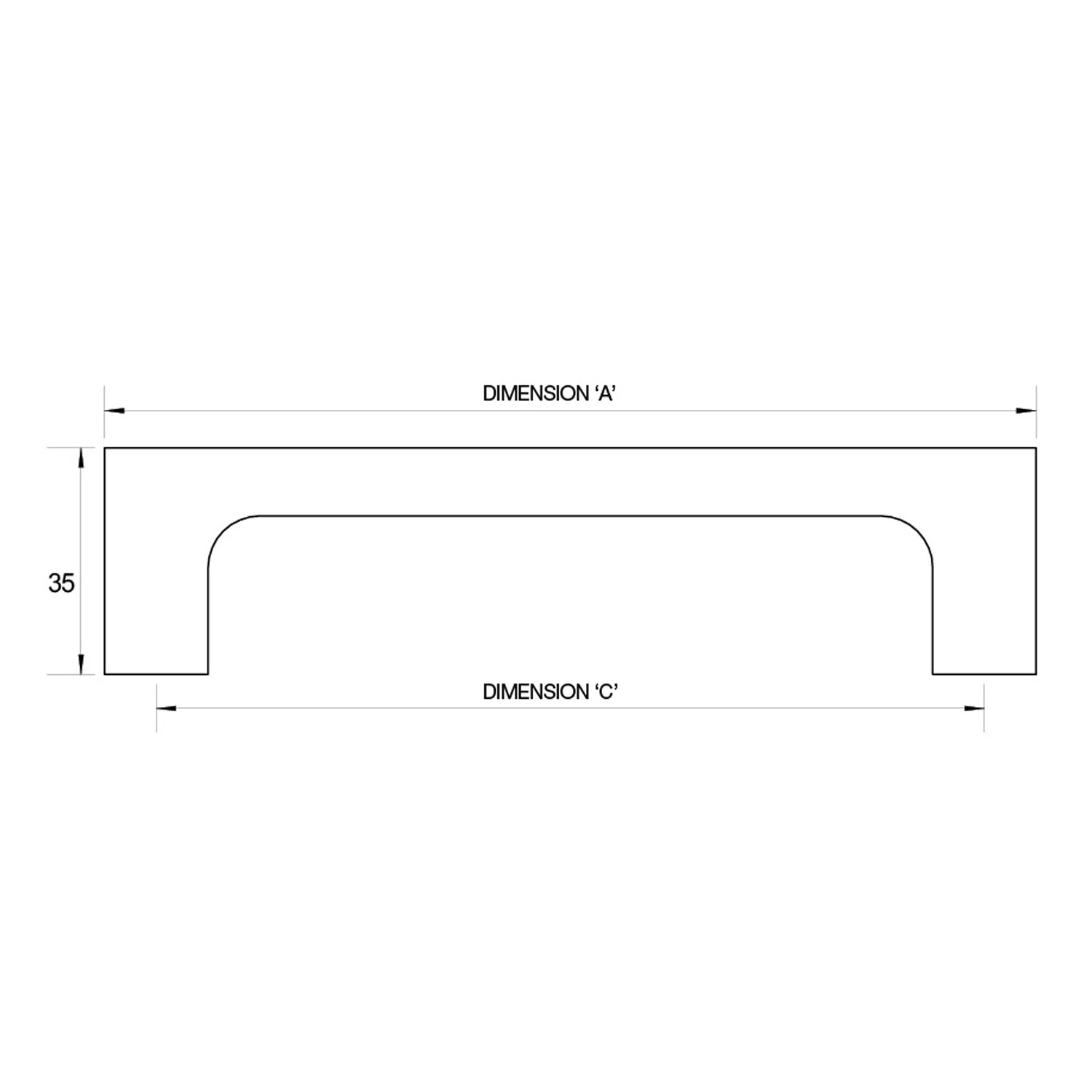 Kethy Pinta Cabinet Pull Handle - Available In Various Finishes and Sizes