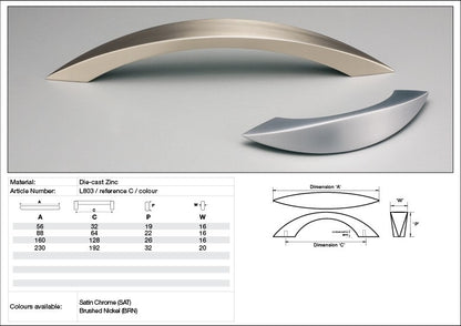 Kethy Cabinet Handle L803 L Series Melon Die-cast Zinc