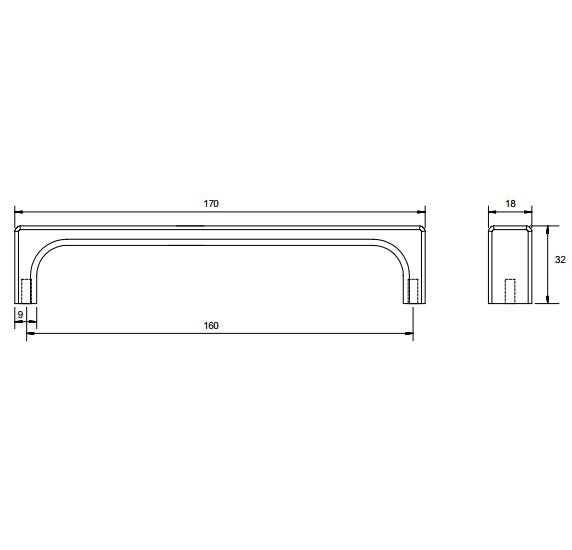 Kethy L825160ABN Cabinet Handle Antique Brown 160mm