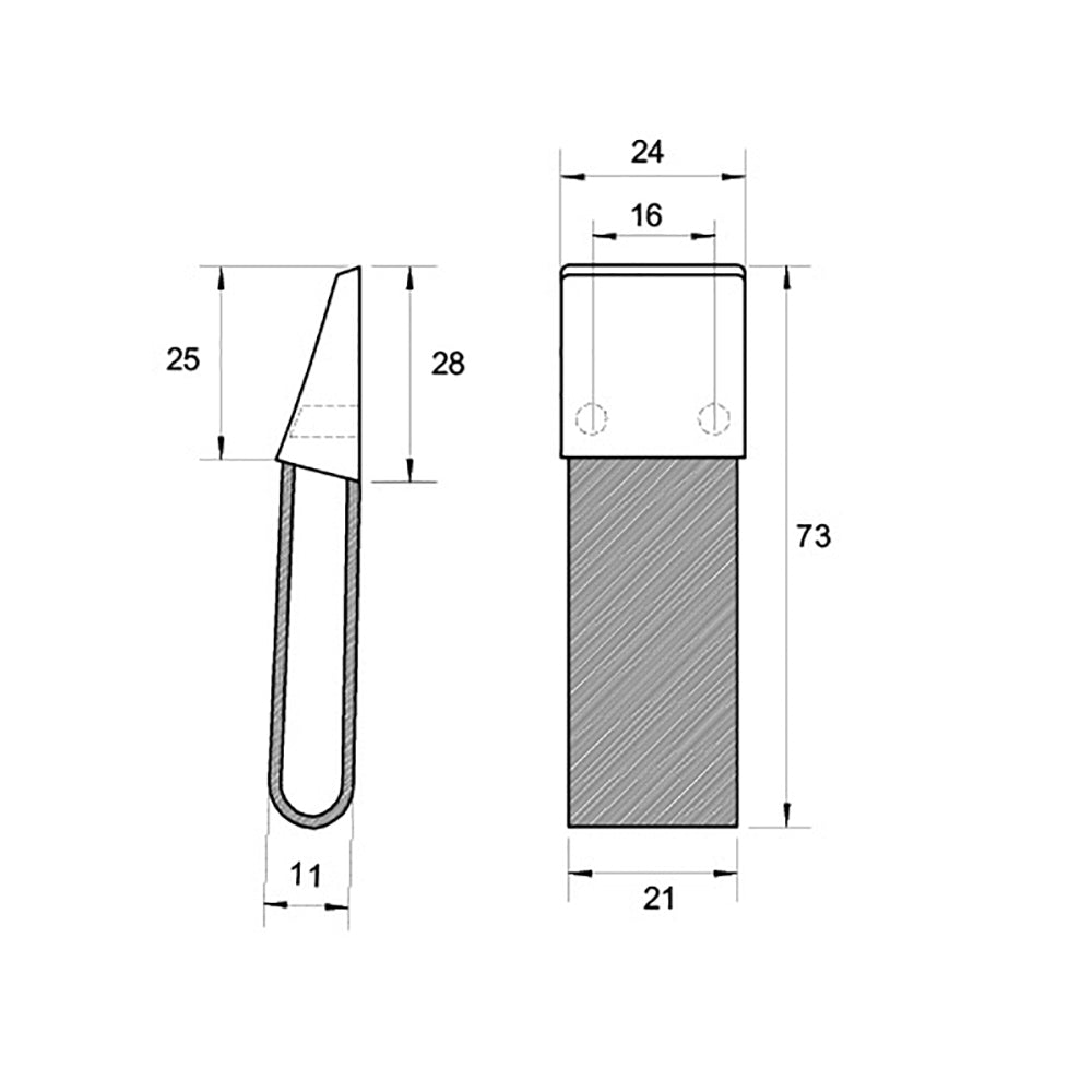 Kethy L83216BKL Pull Handle Stainless Effect Black Leather 16mm