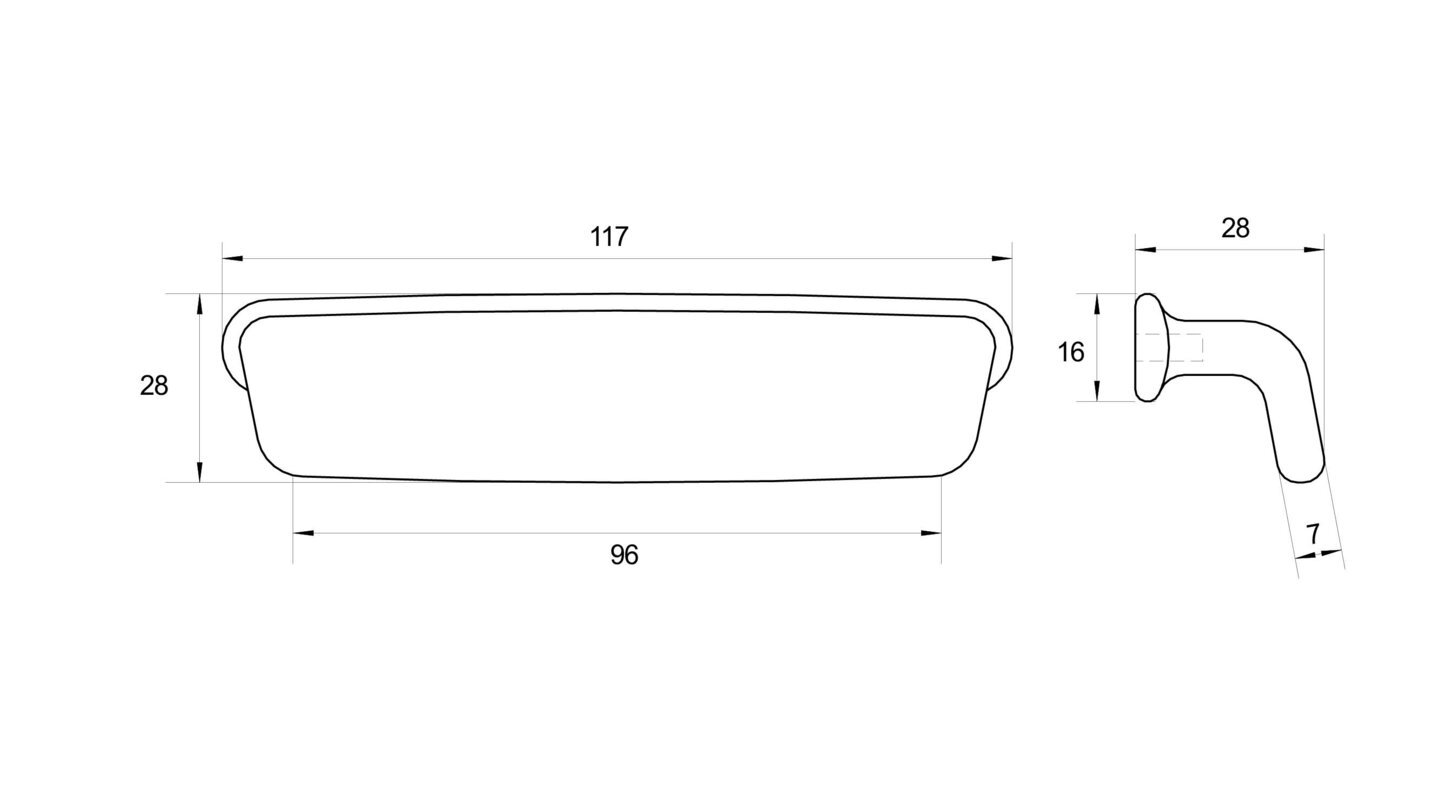 Kethy Iron Pull 96mm C to C Black L841/96-BKIR