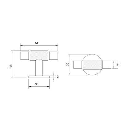 Kethy Herning T Cabinet Handle 55mm - Available In Various Finishes