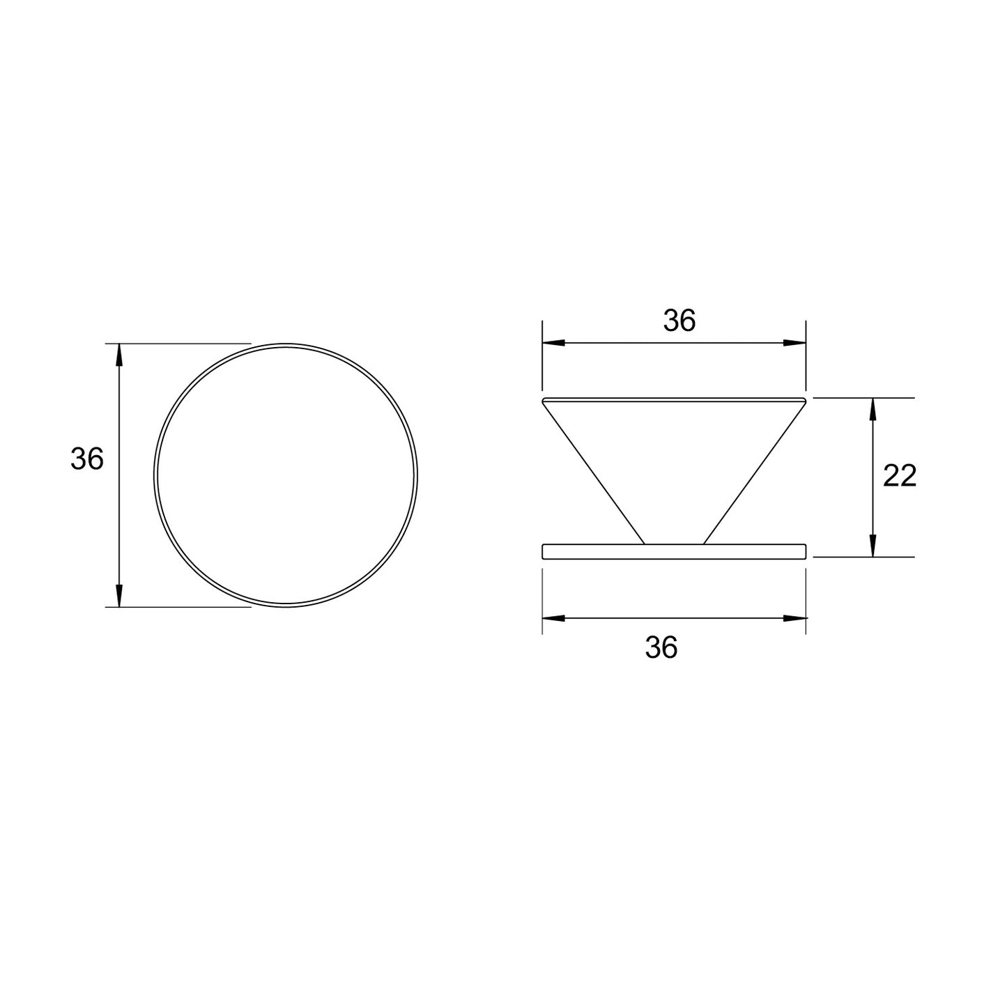 Kethy L862 Varde Knob 36mm with Backplate - Available In Various Finishes