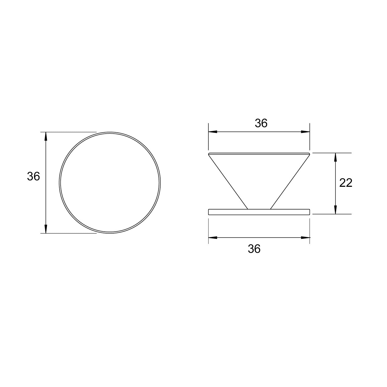 Kethy L862 Varde Knob 36mm with Backplate - Available In Various Finishes