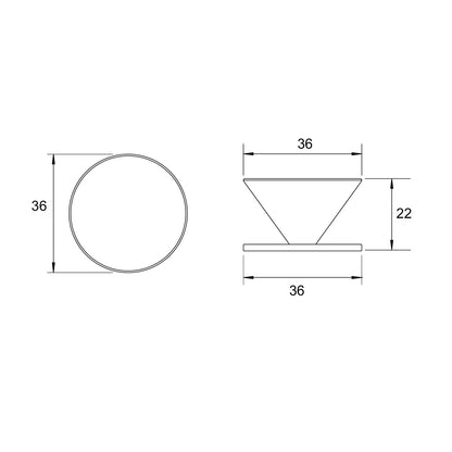 Kethy L862 Varde Knob 36mm with Backplate - Available In Various Finishes