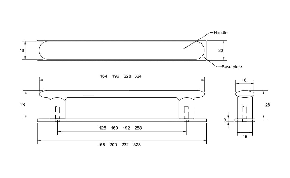 Kethy Yarra Handle on Backplate - Available in Various Finishes and Sizes