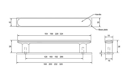 Kethy Yarra Handle on Backplate - Available in Various Finishes and Sizes