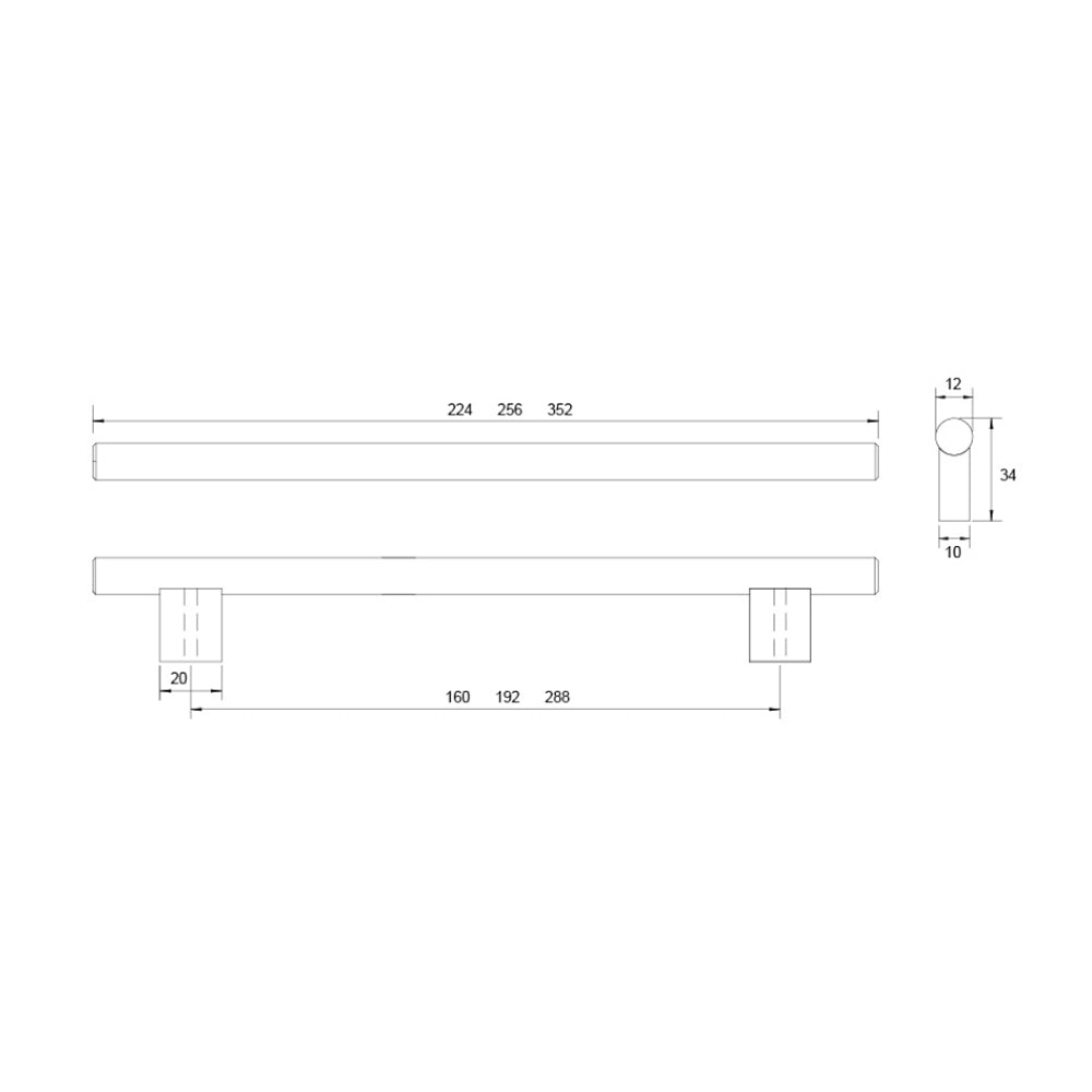 Kethy Eibar Cabinet Pull Handle - Available in Various Finishes and Sizes