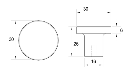 Kethy S223 Cabinet Knob Anodised Aluminium 30mm