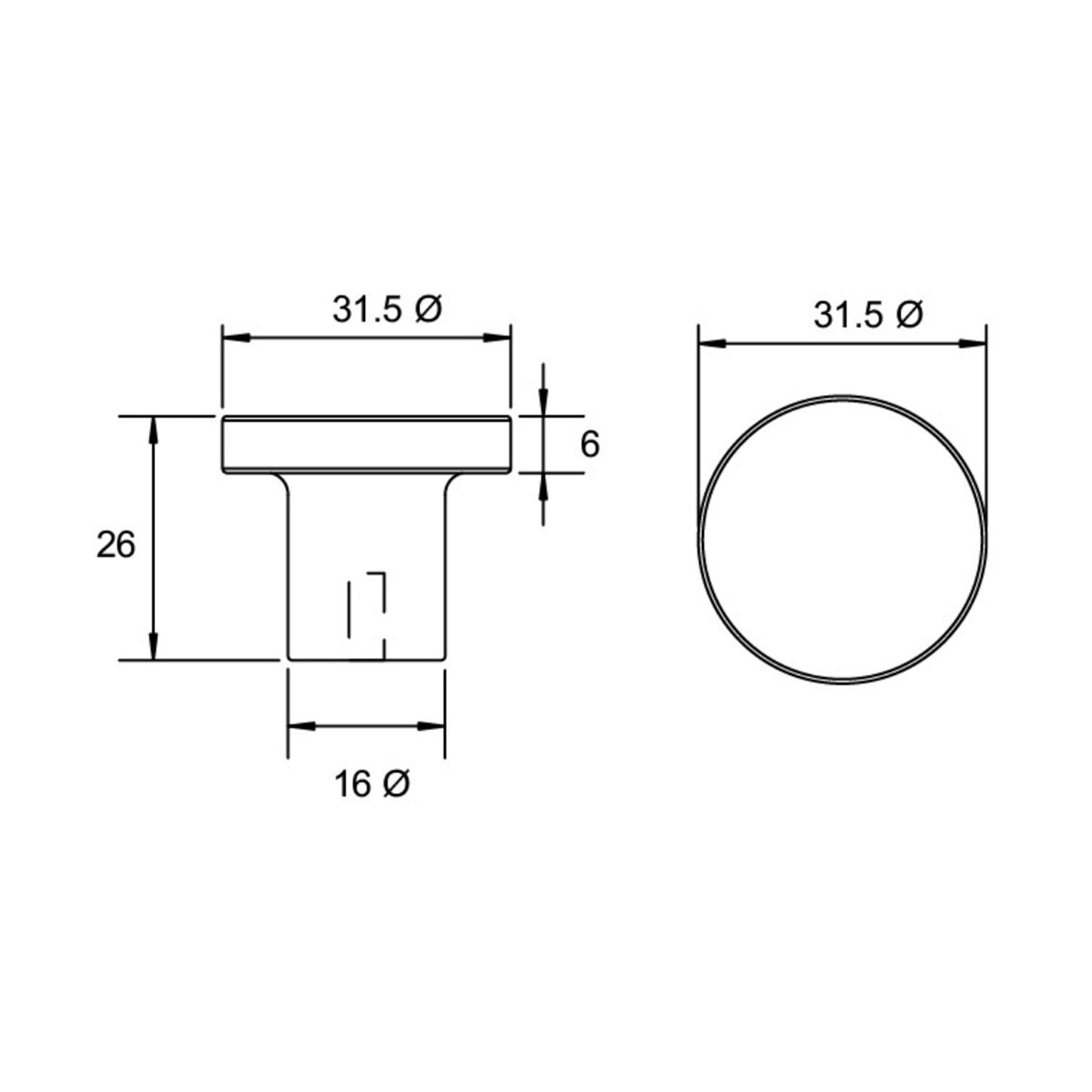 Kethy Modern Cabinet Knob S315 - Available in Polished and Satin Stainless Steel
