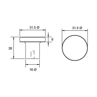 Kethy Modern Cabinet Knob S315 - Available in Polished and Satin Stainless Steel