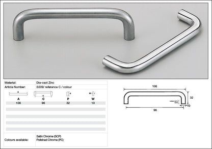 Kethy Cabinet Handle S509 S Series Die-cast Zinc