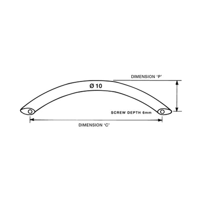Kethy S709 Cabinet Bow Handle Stainless Steel - Available in Various Sizes