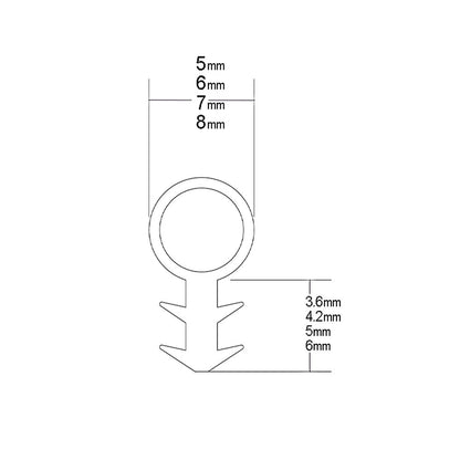 Kilargo Silicone Pressfit Perimeter Compression Seal - Available in Various Finishes and Diameter