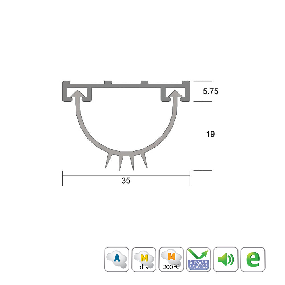 Kilargo IS3021si Finned Door Bottom Seal - Available in Various Sizes