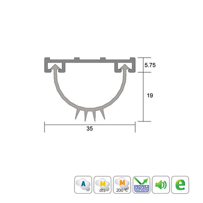 Kilargo IS3021si Finned Door Bottom Seal - Available in Various Sizes