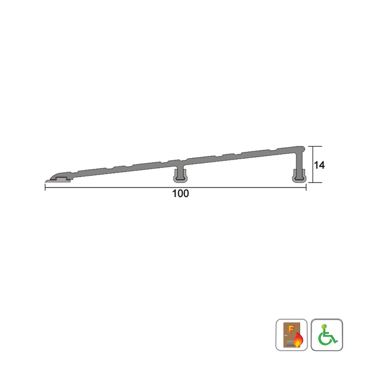 Kilargo IS4070 Heavy Duty Threshold Ramp - Available in Various Sizes