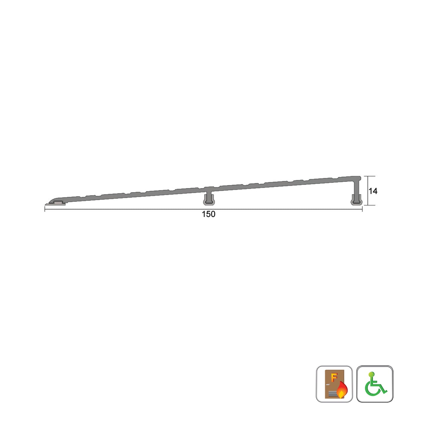 Kilargo IS4075 Heavy Duty Threshold Ramp - Available in Various Sizes