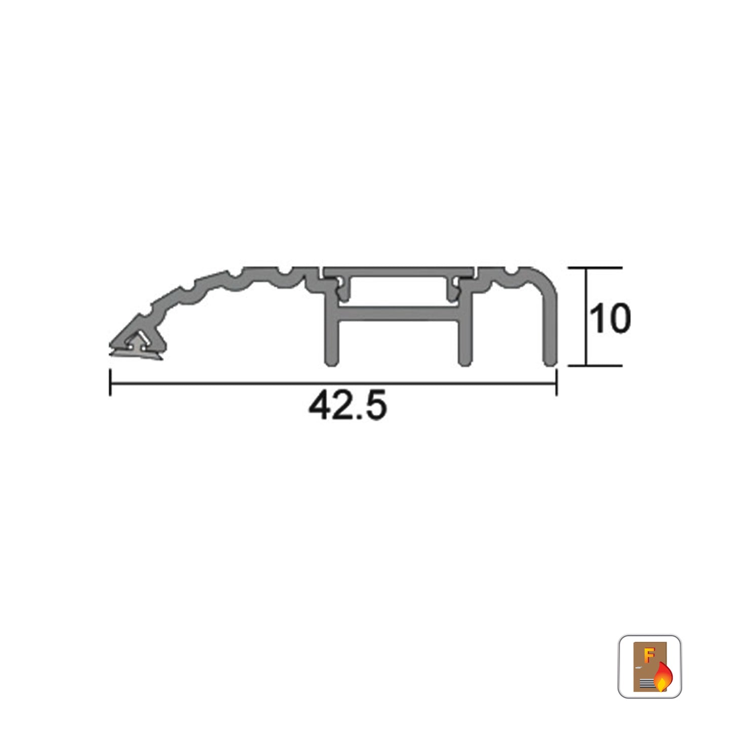 Kilargo IS4100 42.5mm Threshold Plate with Screw Cover Plate - Available in Various Sizes