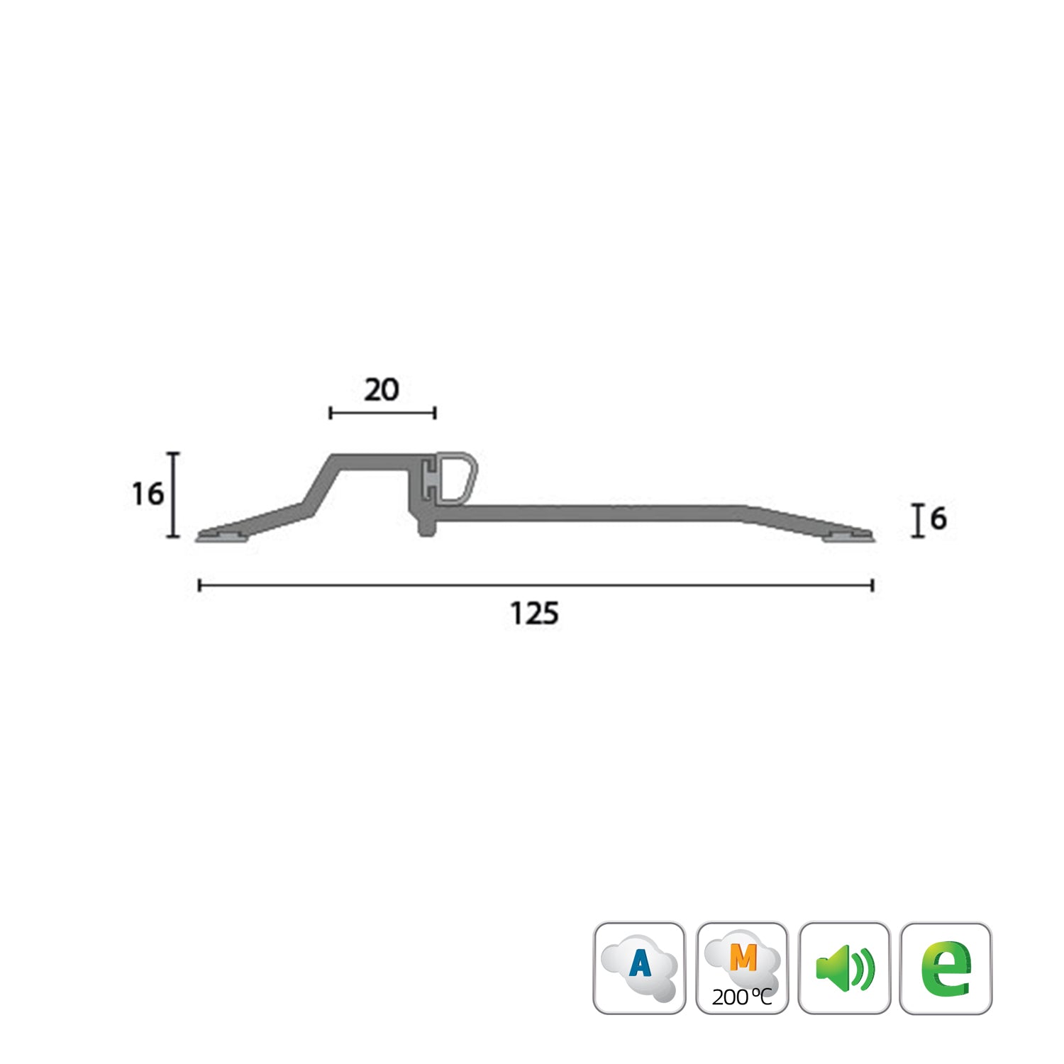 Kilargo IS4226si 125mm Threshold Plate with Silicone Compression Bulb - Available in Various Sizes