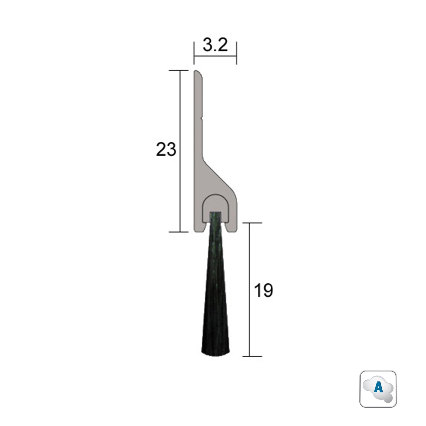 Kilargo IS5115 Brush Seal 19mm in Aluminium Carrier - Available in Various Colour and Sizes