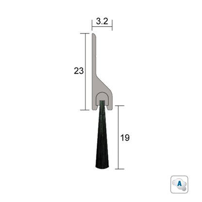 Kilargo IS5115 Brush Seal 19mm in Aluminium Carrier - Available in Various Colour and Sizes