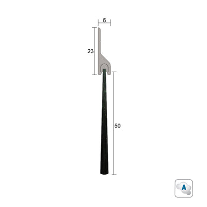 Kilargo IS5130 Brush Door Seal 50mm Brush Aluminium Carrier - Available in Various Colour and Sizes
