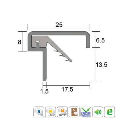 Kilargo IS7060si Astragal Door Seal - Available in Various Finishes and Sizes