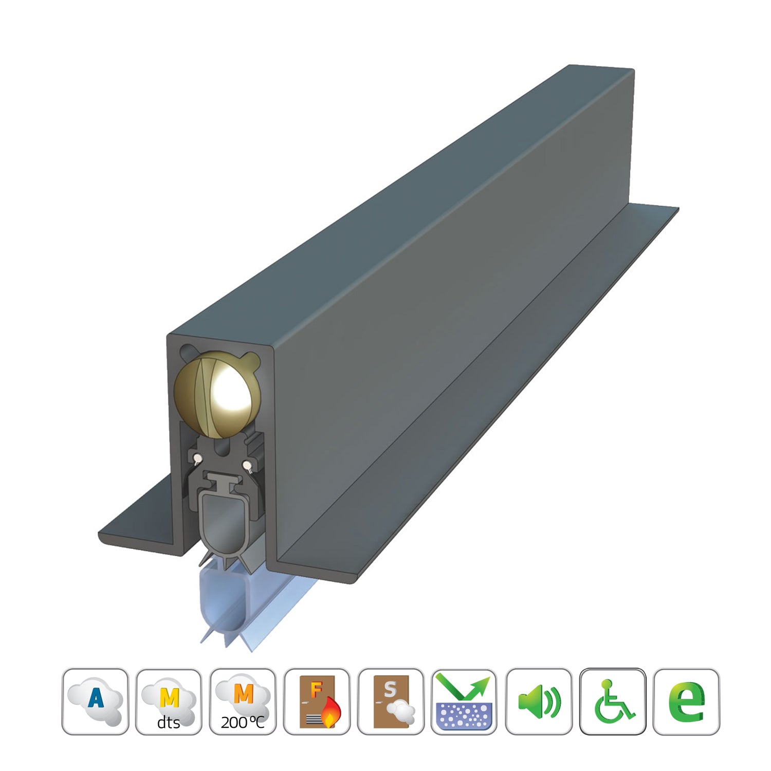 Kilargo IS8005si Fully Mortised Door Seal Clear Anodised - Available in Various Sizes