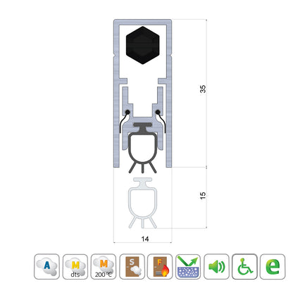 Kilargo Medium Duty Concealed Automatic Door Bottom Seal IS8010si - Available in Various Sizes
