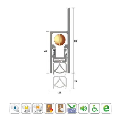 Kilargo IS8090si Door Bottom Seal - Available in Various Finishes and Sizes
