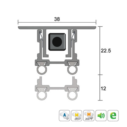 Kilargo IS8110si Antimicrobial Fully mortised flat back Door Seal - Available in Various Sizes