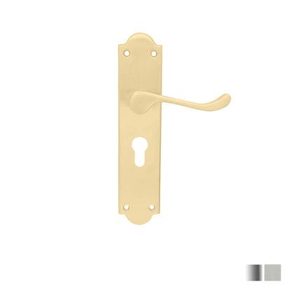 KR Lucas Pavtom Door Lever Handle with Euro Keyhole 48mm - Available in Various Finishes