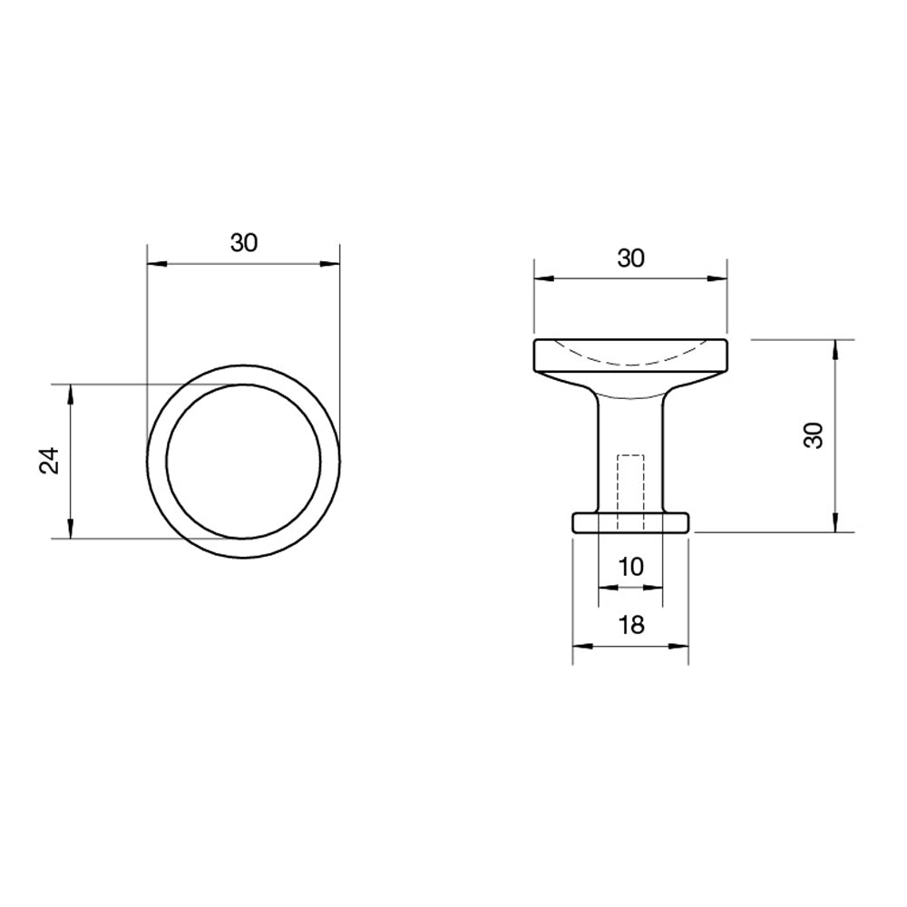 Kethy L895 Randers Cabinet Knob 30mm - Available in Various Finishes|KETL895SE|KETL89530ABN|KETL89530DBG