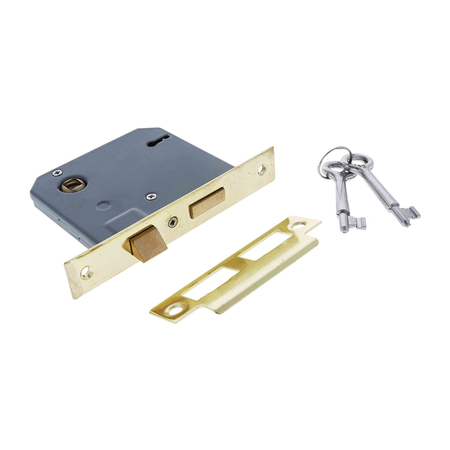 RiteFit Door Mortice Lock 60mm Backset Polished Brass 1309PBDP