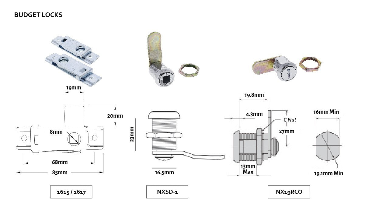 Lenlok Budget Lock For Letterbox Cabinet Cupboard Right Hand 1617