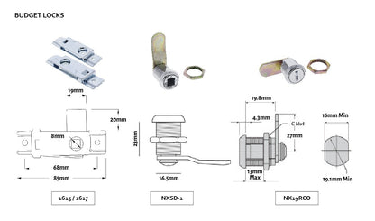 Lenlok Budget Lock For Letterbox Cabinet Cupboard Right Hand 1617