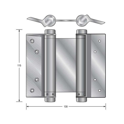 HFH Door Hinge Double Action Spring 100mm Polished Chrome 4150-103 *Pair*