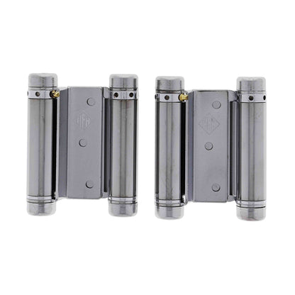 HFH Door Hinge Double Action Spring 75mm Polished Chrome 4150-753 *Pair*