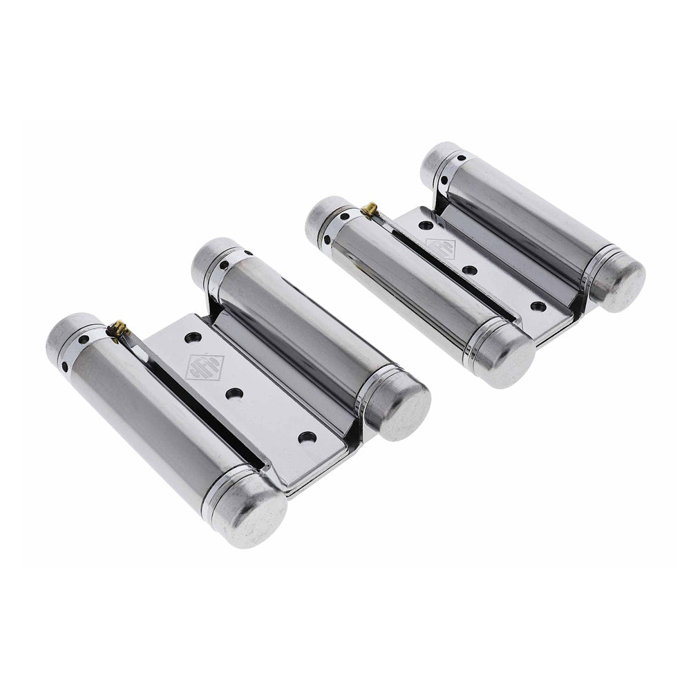 HFH Door Hinge Double Action Spring 75mm Polished Chrome 4150-753 *Pair*