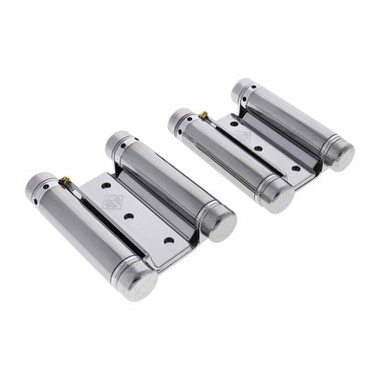 HFH Door Hinge Double Action Spring 75mm Polished Chrome 4150-753 *Pair*