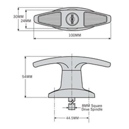 Firstlock GHFFKDGarage Door Lock T Handle Front Fix Keyed To Differ