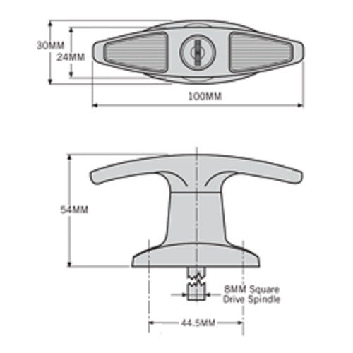 Firstlock Garage Door Lock T Handle Rear Fix Keyed Alike GHRFKA